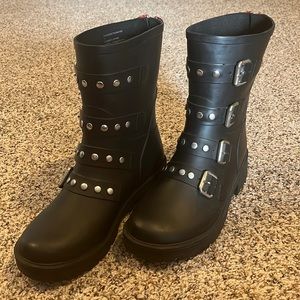Steve Madden Moto Rainboots - like new!